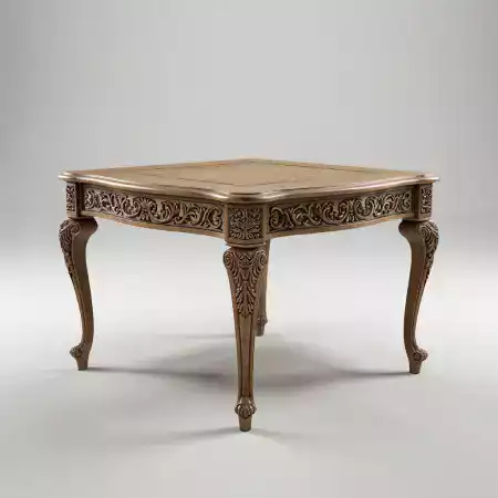Executive eight seater rosewood dining table two hundred forty centimeters long with peacock tail pattern carved corners and purple wood streaks