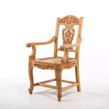 Simple everyday sheesham dining chair with minimal backrest carving stackable design for space saving available in sets of four or six chairs