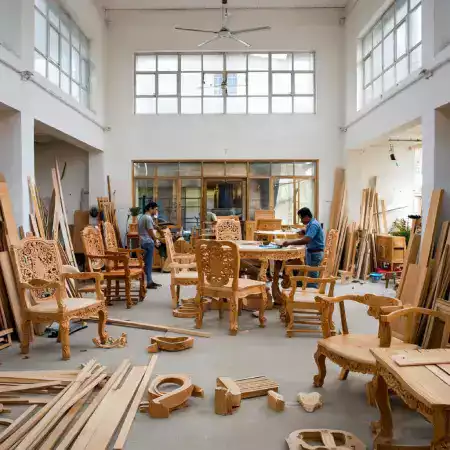 Vijay Prakash creating mortise and tenon joints by hand using traditional tools for wooden furniture assembly without metal fasteners
